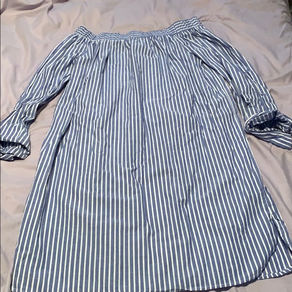 Stripped off the shoulder dress